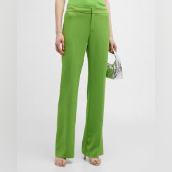 Alice + Olivia Pants - Alice+ Olivia Vibrant Green Flared Pants